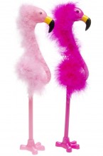 Ручка фламинго с мехом