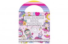 Mini coloring book with stickers - princess