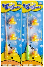 A fishing rod with ducks, a water toy