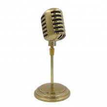 Figurka mikrofonu w stylu retro - metalowa