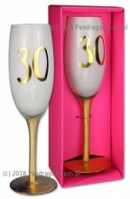 Urodzinowy kieliszek do szampana w kartoniku - 30