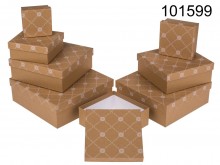 Zestaw 8 pudełek - papier kraft kwiaty 2