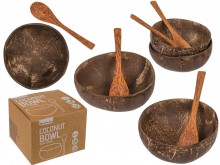 Miski kokosewe - zestaw 2 sztuk z łyżkami