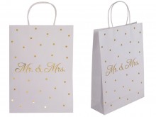 Mr & Mrs gift bag 25 x 8,5 x 34,5 cm