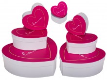 Zestaw 6 pudełek Love - różowe serca