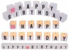 Gyertya felirat - Happy Birthday 50