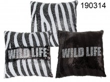 Dekoracyjna poduszka czarno-biała Wild Life
