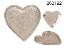 Fém dekoratív szívtál 10x10 cm