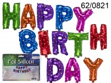 Zestaw 13 kolorowych balonów - Happy Birthday