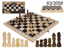 Drewniane szachy 34x34 cm