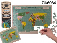 Mapa świata - puzzle w tubie