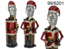 Metalowy stojak na wino - Święty Mikołaj