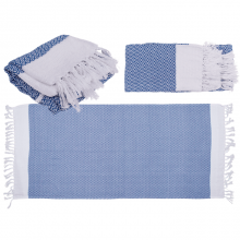 Ręcznik fouta niebiesko-biały 80x170 cm