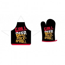 Apron + glove Grill Beer & Rock'n'roll