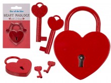 Heart love lock with 2 keys