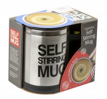 Steel self stirring mug