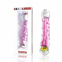 Glass luxury dildo - pink color