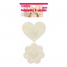 Nipple stickers - 2 pairs - lace hearts and ...