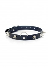 Erotic leather collar with studs