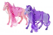 Horse figurine,  pink and purple mix