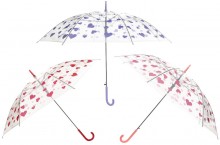 Transparent umbrella with hearts