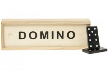 Dominoes in a wooden box