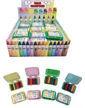 Mini wax crayons, candle 8 pcs in a case