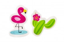 Tropical erasers - flamingo and cactus