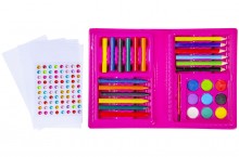 Art set with crayons and paints - unicorn