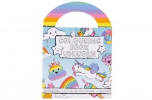 Mini coloring book with stickers - unicorns