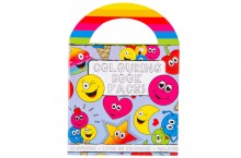 Mini coloring book with stickers - happy faces ...