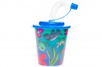 Пластиковый стаканчик с трубкой и крышкой - морские животные 3D