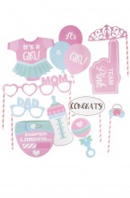 Photo accessories on sticks Baby shower