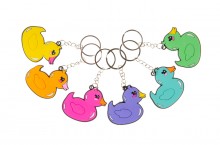 Mixed colors duckling keychain