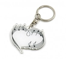 Music keyring - heart with notes