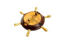 Brass and leather nautical ashtray