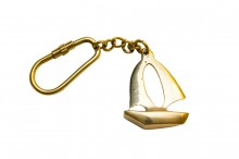 Exclusive keychain - yacht - brass