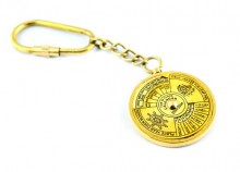 50-year calendar brass keychain