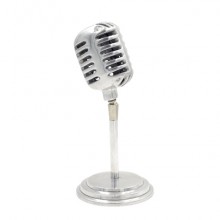 Figurka mikrofonu w stylu retro - metalowa