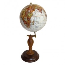 A globe on a wooden base