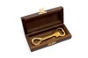 Metal opener in a wooden box - nautical weave, gallows
