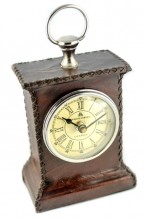 Exclusive clock trimmed with leather