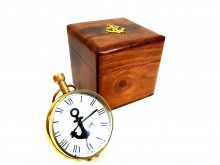 Marine clock in a wooden box