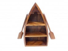 Wooden boat-shaped shelves