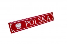 Plaque Poland - 40 x 8 cm - enameled metal