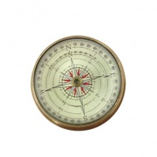 Brass lenticular compass with a floating dial