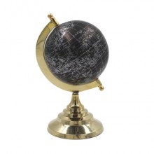 Black World globe on a brass base