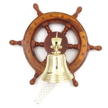 Brass bell on the steering wheel to hang