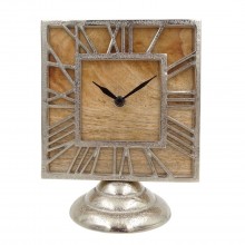 Clock wood + metal square