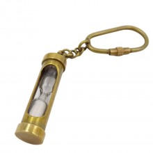 Brass hourglass keychain